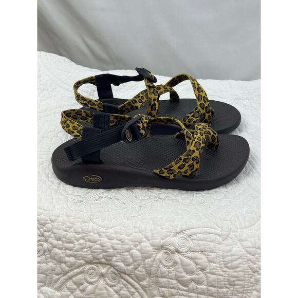 Chaco Women's Size 12 Black/Brown Leopard Z2 Yampa Sandal – Adjustable Strap - Picture 7 of 10